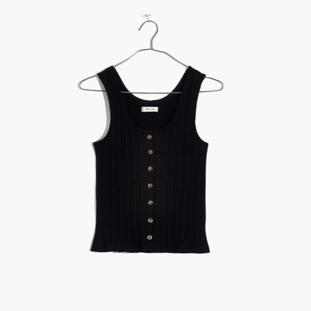 Madewell Ribbed Button-Front Tank Top